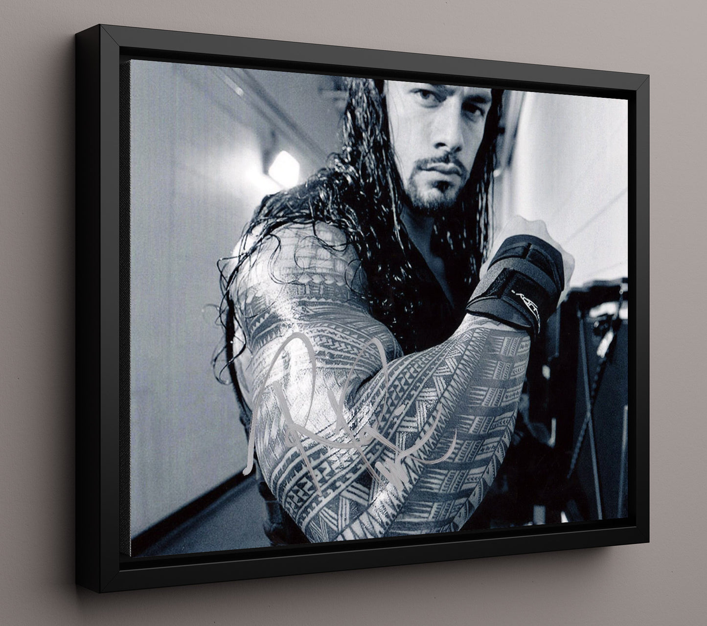 Roman Reigns - Tribal Chief Portrait Spotlight Wrestling Wall Art Framed Canvas wall art print – wrestling decor