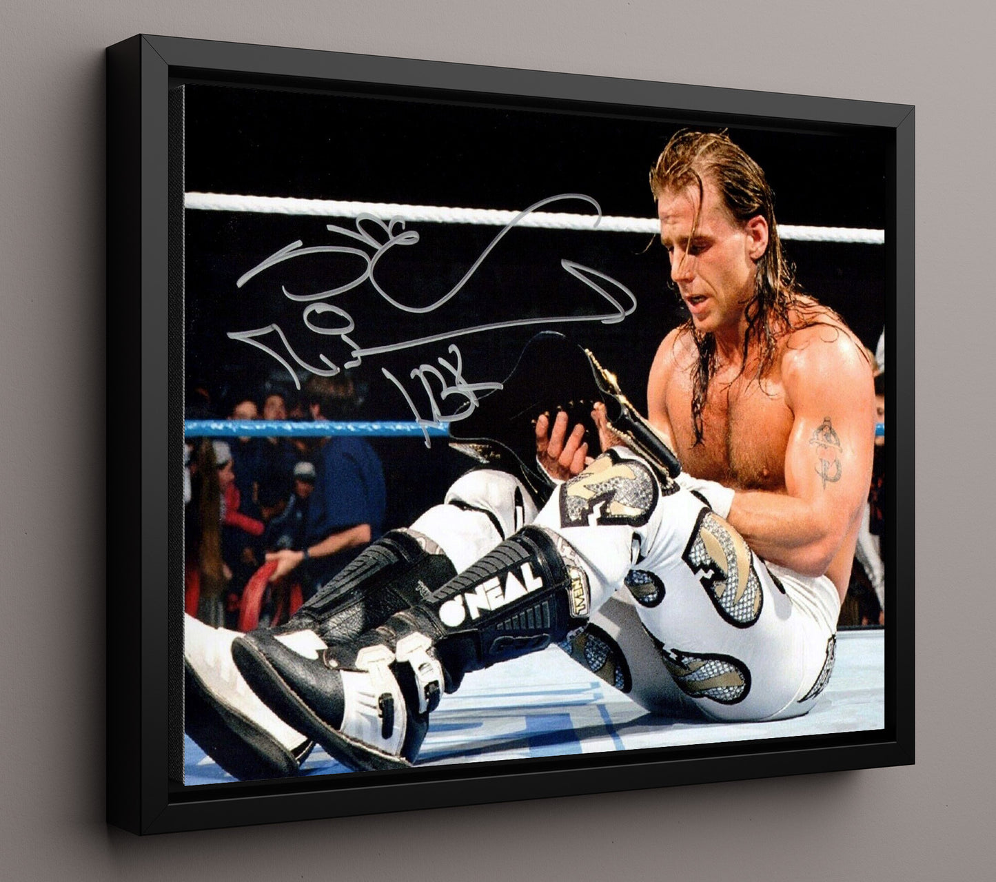 Shawn Michaels - Boyhood Dream Championship Moment Wrestling Wall Art Framed Canvas wall art print – wrestling decor