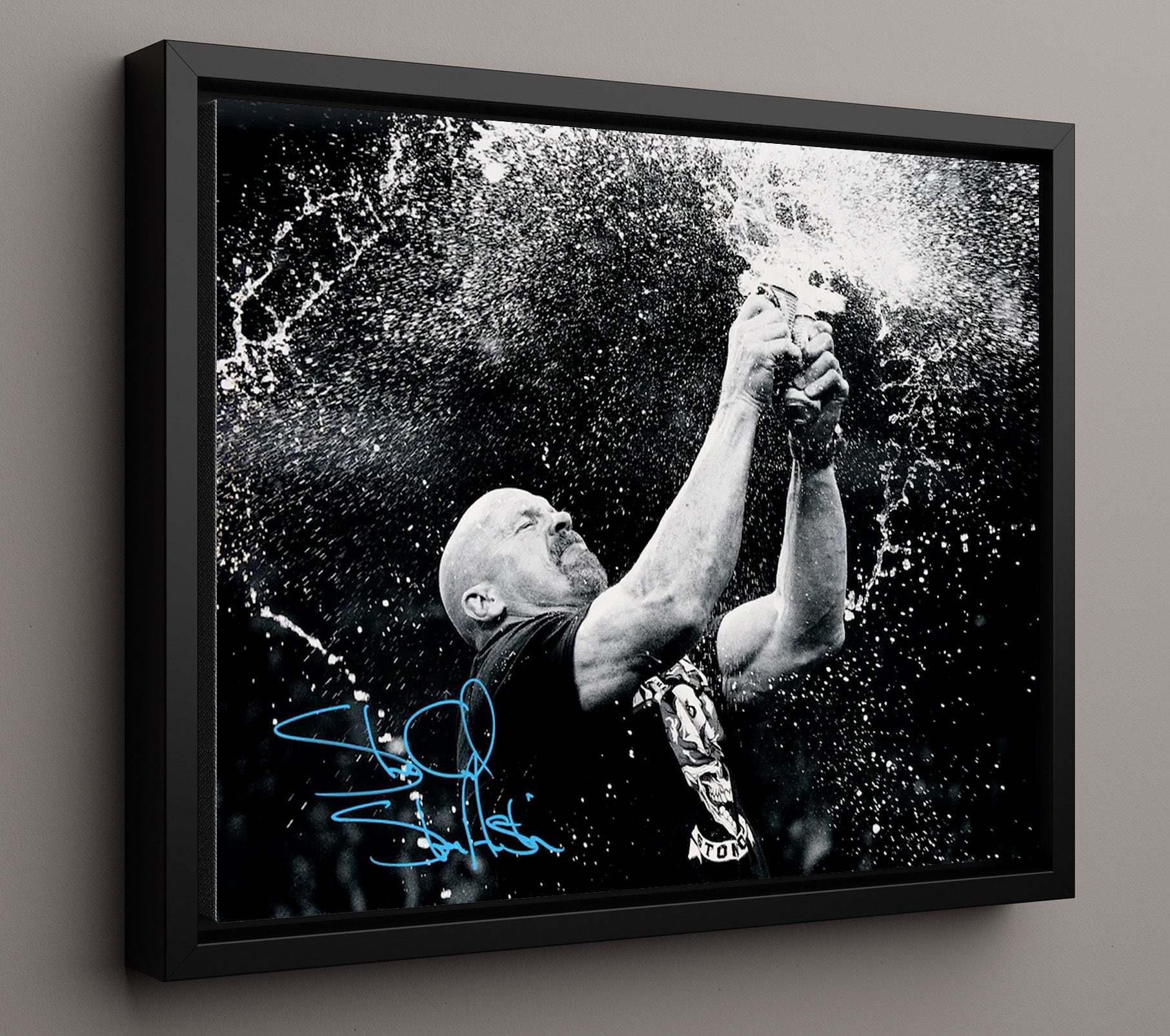 Stone Cold Steve Austin - Beer Celebration Austin 3:16 Wrestling Wall Art Framed Canvas wall art print – wrestling decor