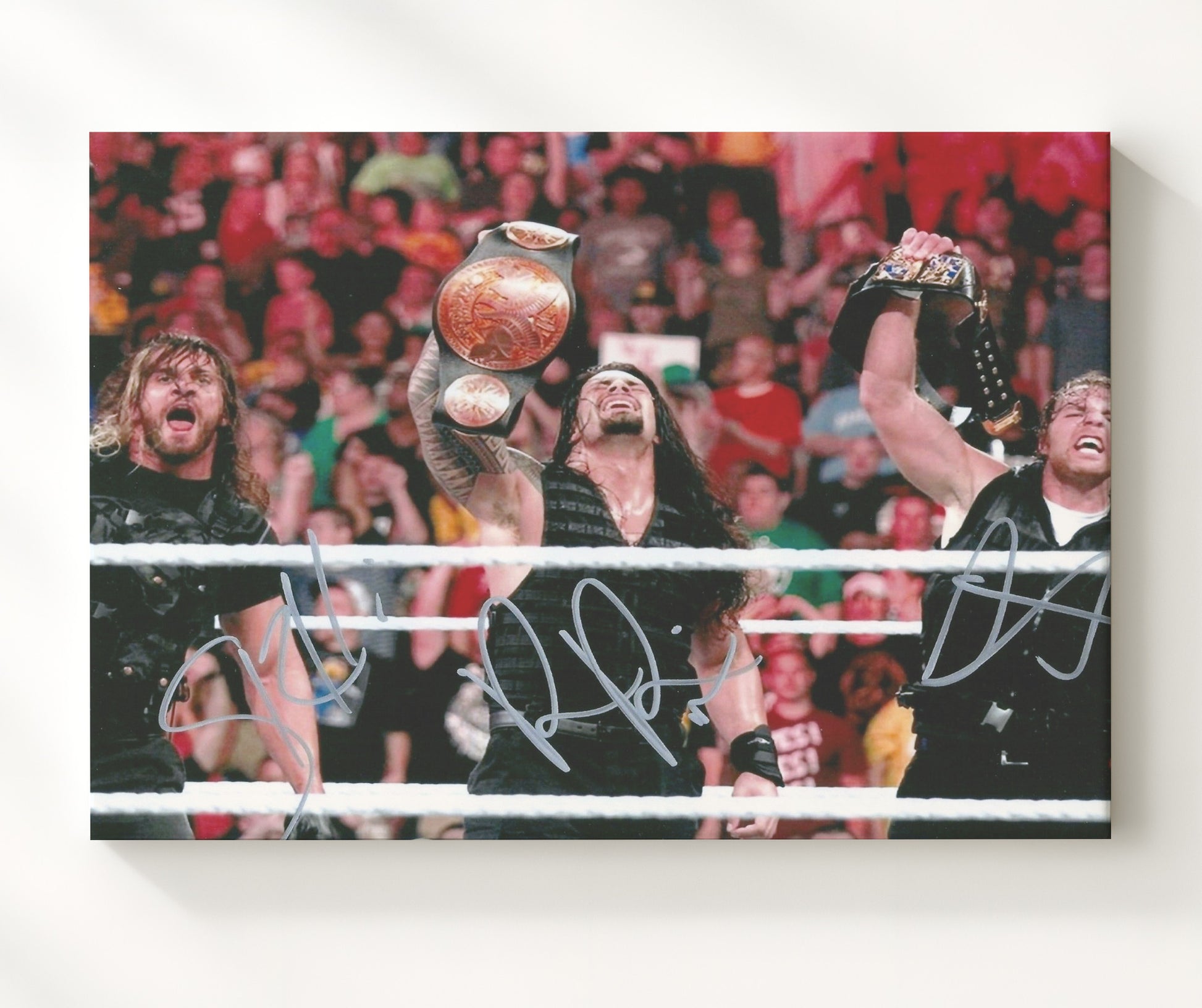 The Shield - WWE Championship Celebration Believe in the Shield Wrestling Wall Art Canvas wall art print – wrestling decor