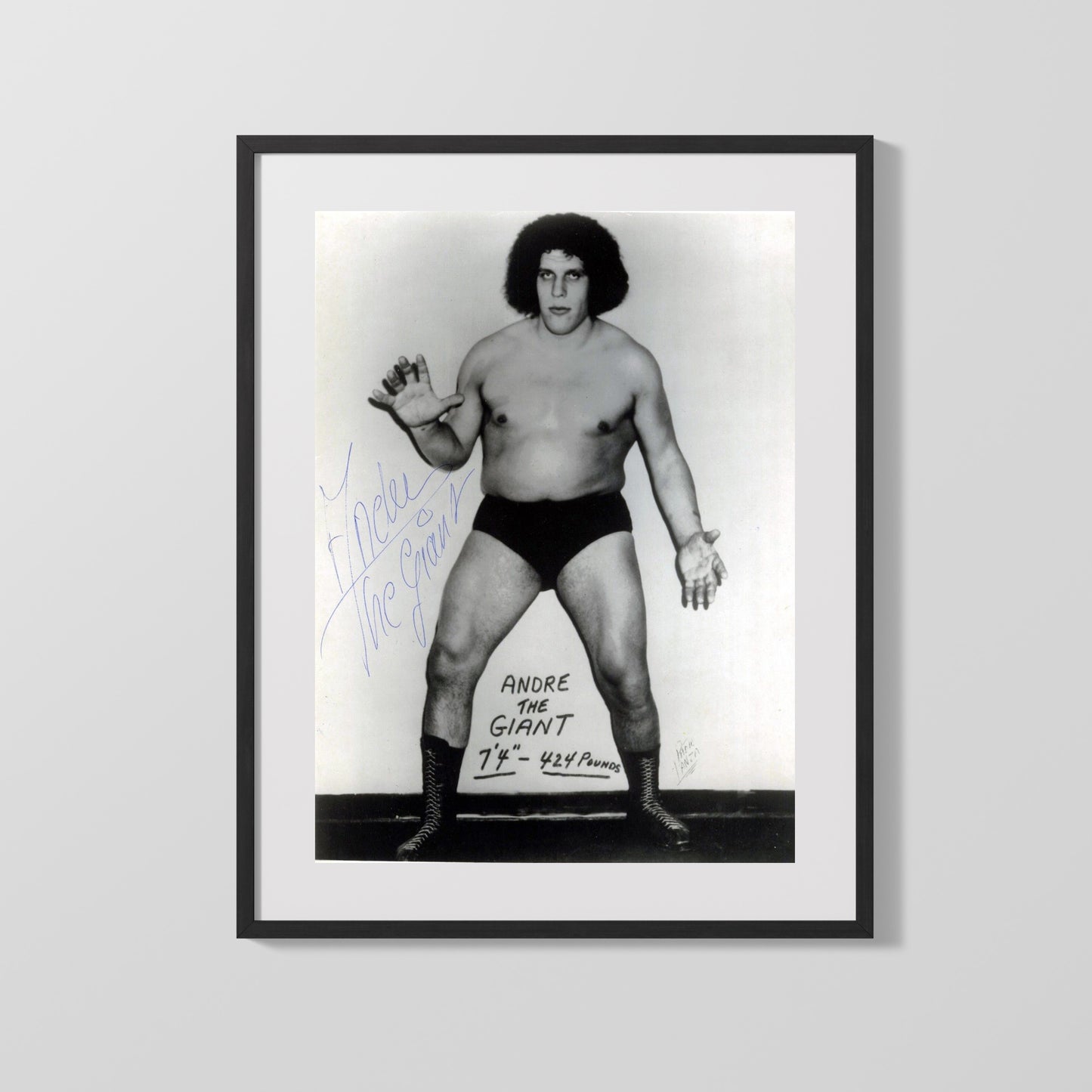 Wrestling Autograph Photo - Andre the Giant Full Body - 7ft 4 of Power
