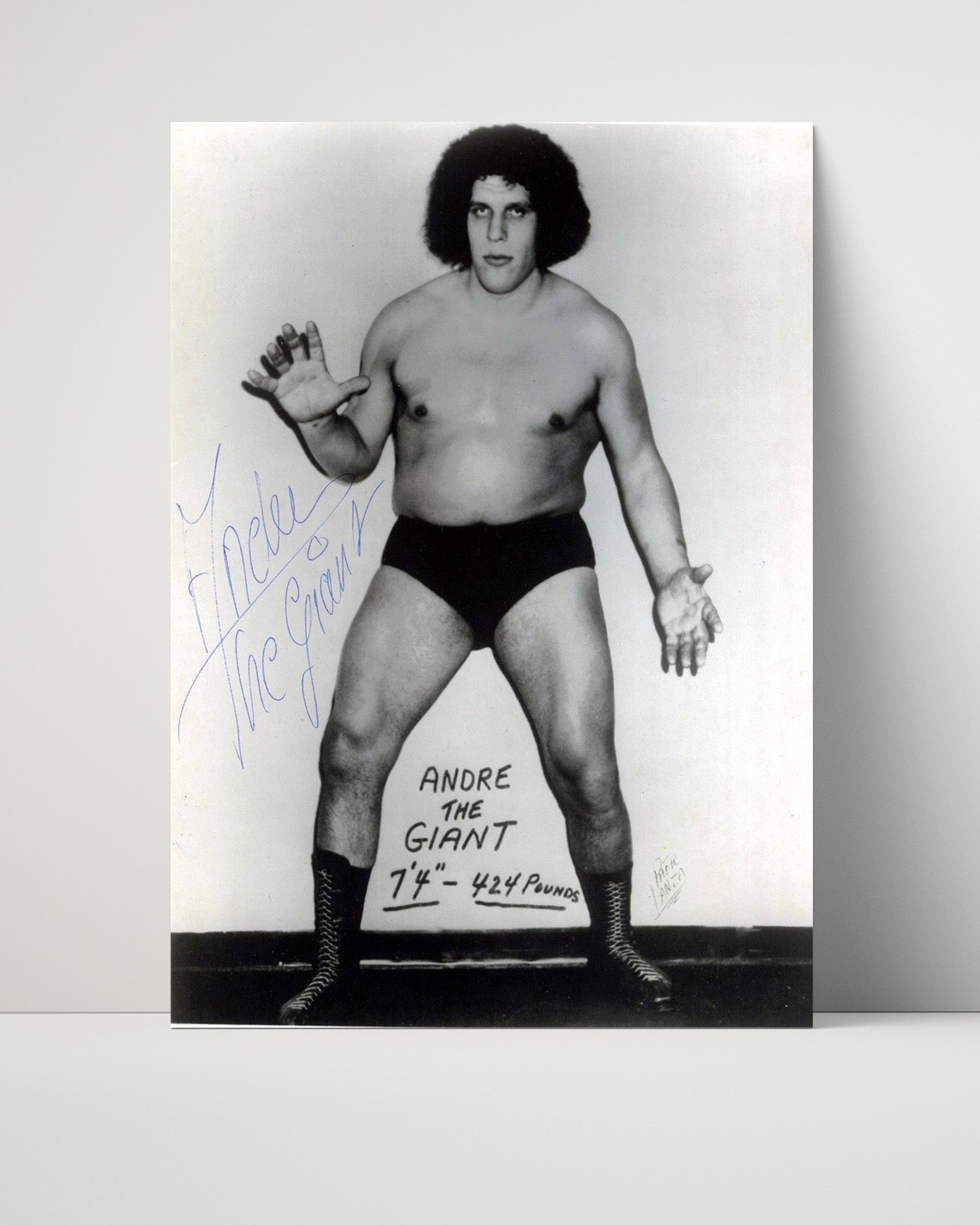 Wrestling Autograph Photo - Andre the Giant Full Body - 7ft 4 of Power - Unframed