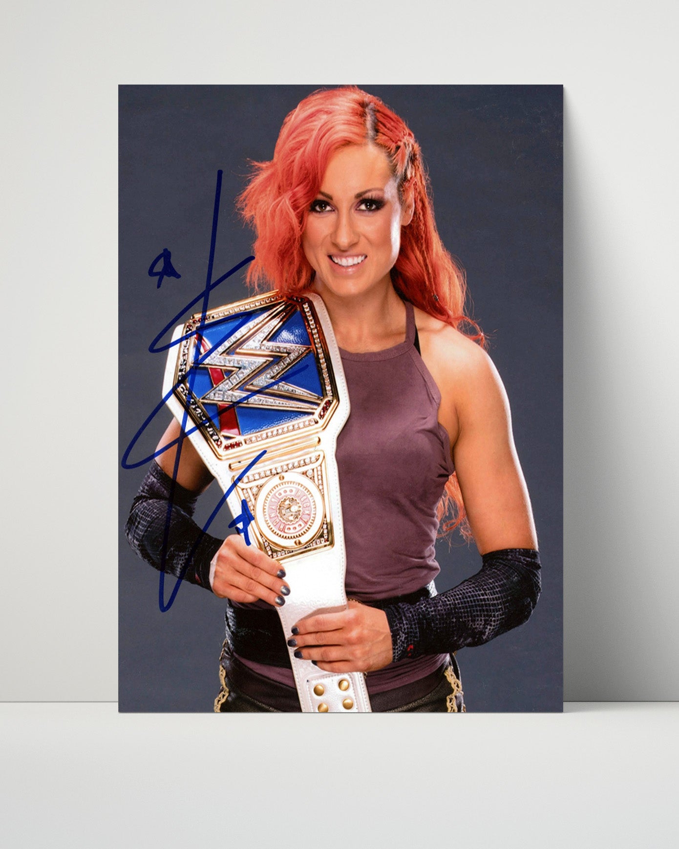 Wrestling Autograph Photo - Becky Lynch Champion - Straight Fire