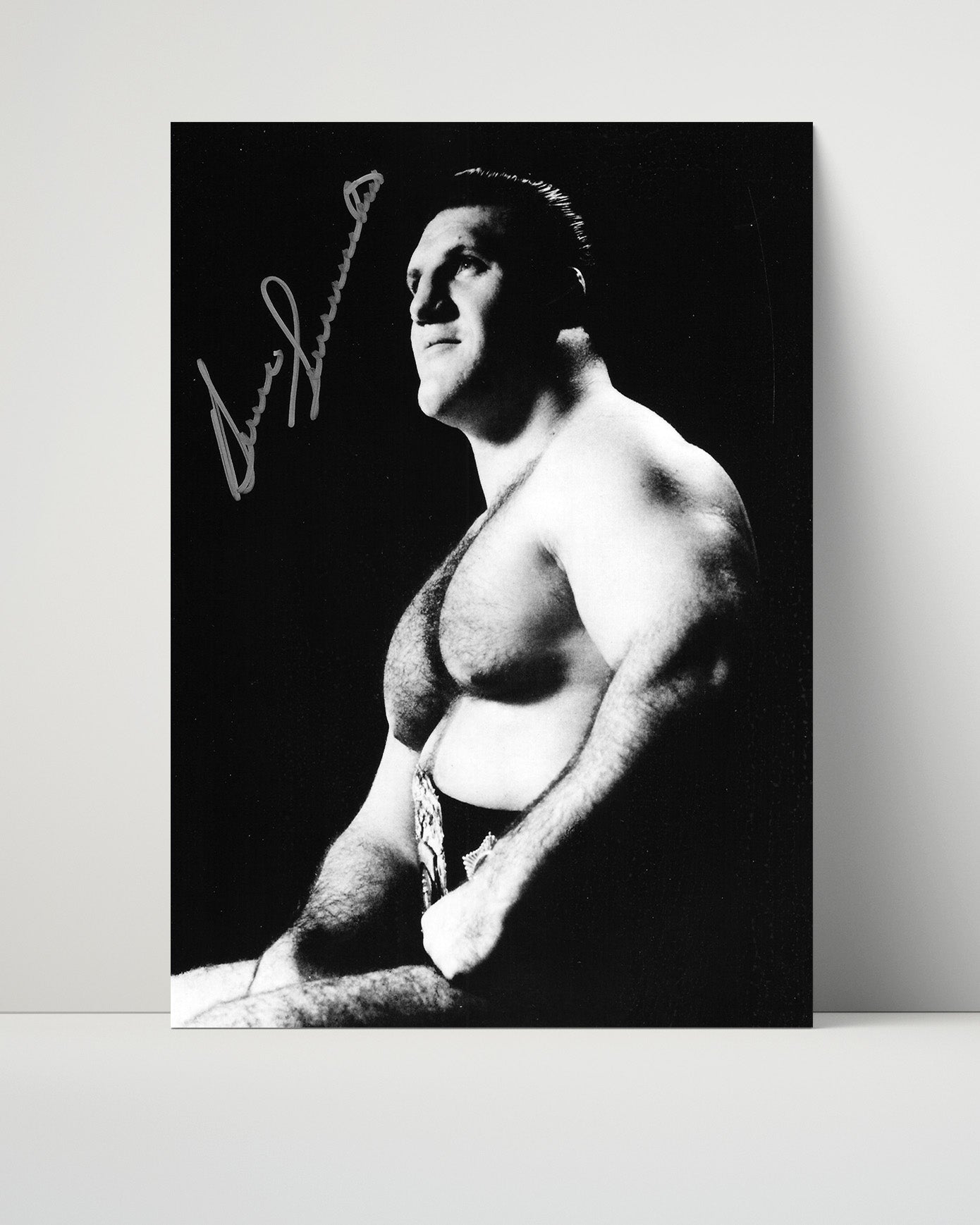 Wrestling Autograph Photo - Bruno Sammartino Legend - Living Strongman - Unframed