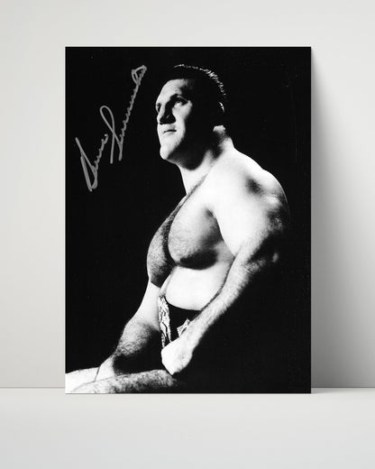 Wrestling Autograph Photo - Bruno Sammartino Legend - Living Strongman - Unframed