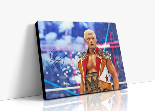 Wrestling Autograph Canvas - Cody Rhodes Champion - American Nightmare