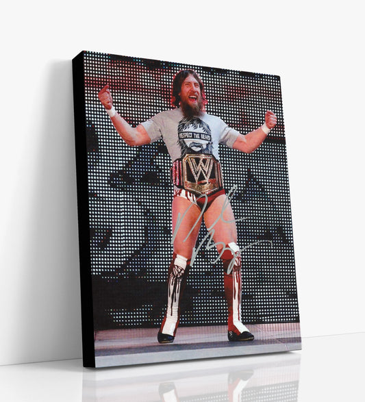 Wrestling Autograph Canvas - Daniel Bryan Yes Movement - Respect the Beard