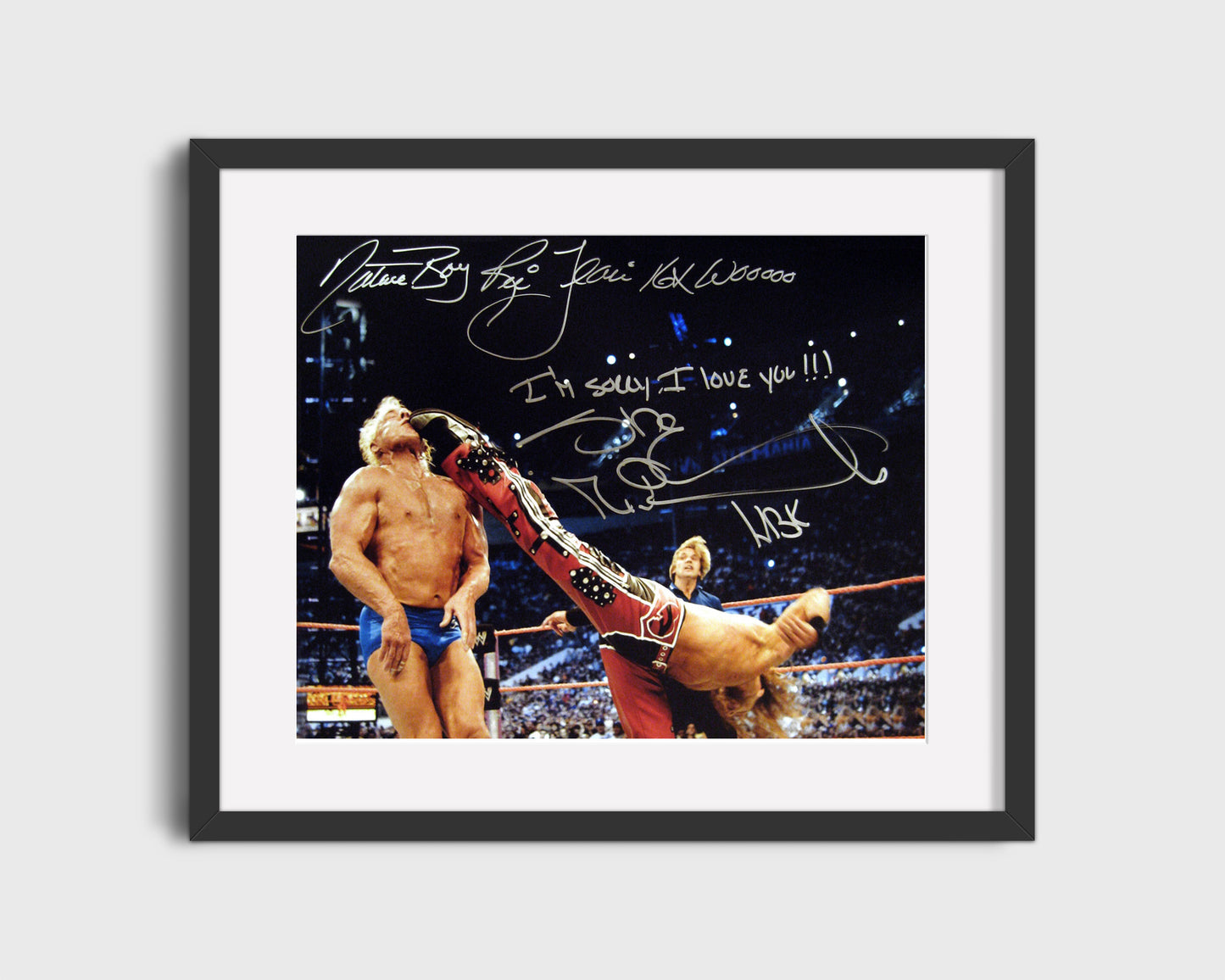 Wrestling Autograph Photo - Flair vs HBK - Im Sorry I Love You