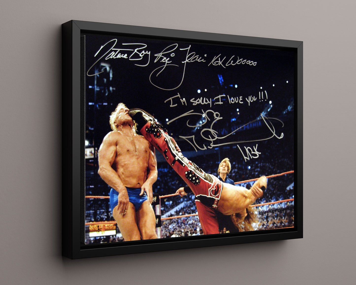 Wrestling Autograph Photo - Flair vs HBK - Im Sorry I Love You