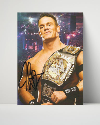 Wrestling Autograph Photo - John Cena Champ - Chain Gang Soldier - Unframed