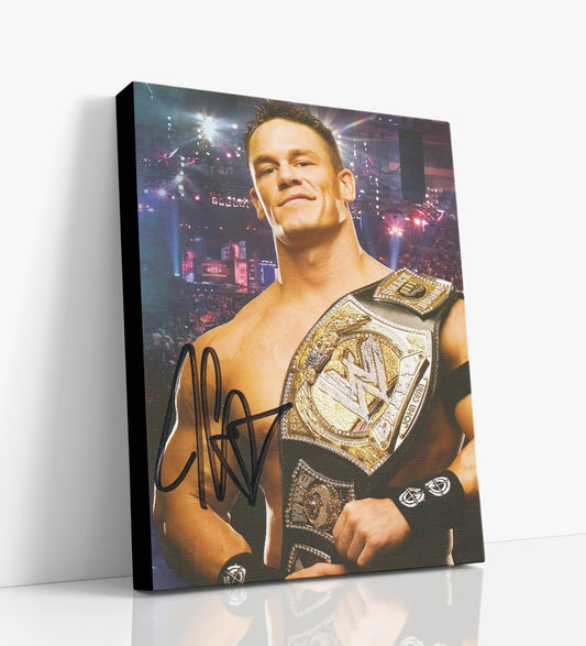 Wrestling Autograph Canvas - John Cena Champ - You Cant See Me