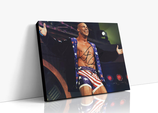 Wrestling Autograph Canvas - Kurt Angle - Its True Its Damn True