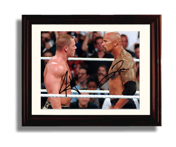 Wrestling Autograph Photo - Rock vs Cena - Once in a Lifetime