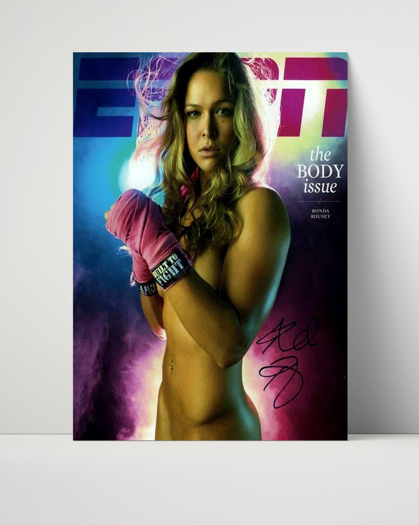 Wrestling Autograph Photo - Ronda Rousey Body Issue - Rowdy Power - Unframed