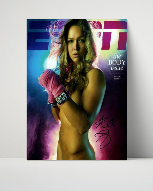 Wrestling Autograph Photo - Ronda Rousey Body Issue - Rowdy Power - Unframed