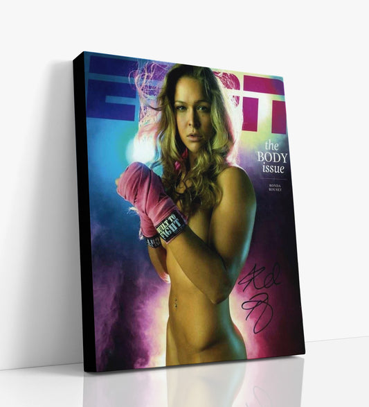Wrestling Autograph Canvas - Ronda Rousey Body Issue - Rowdy Power