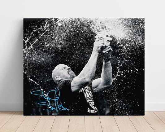 Wrestling Autograph Photo - Stone Cold Steve Austin - Raise Hell Drink Beer - Unframed