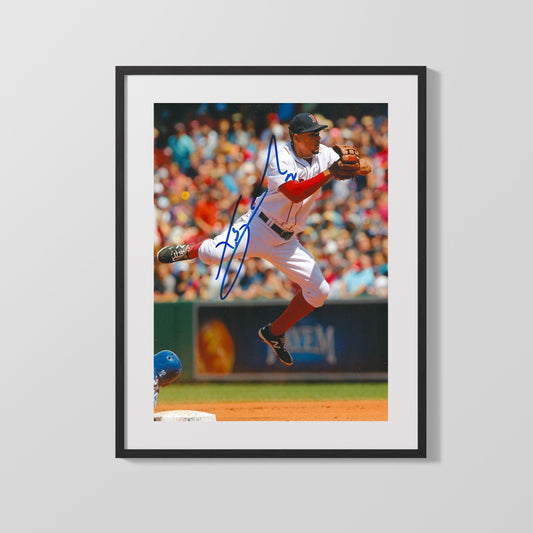 X&er Bogaerts Autograph Print - Airborne Throw - Flying High