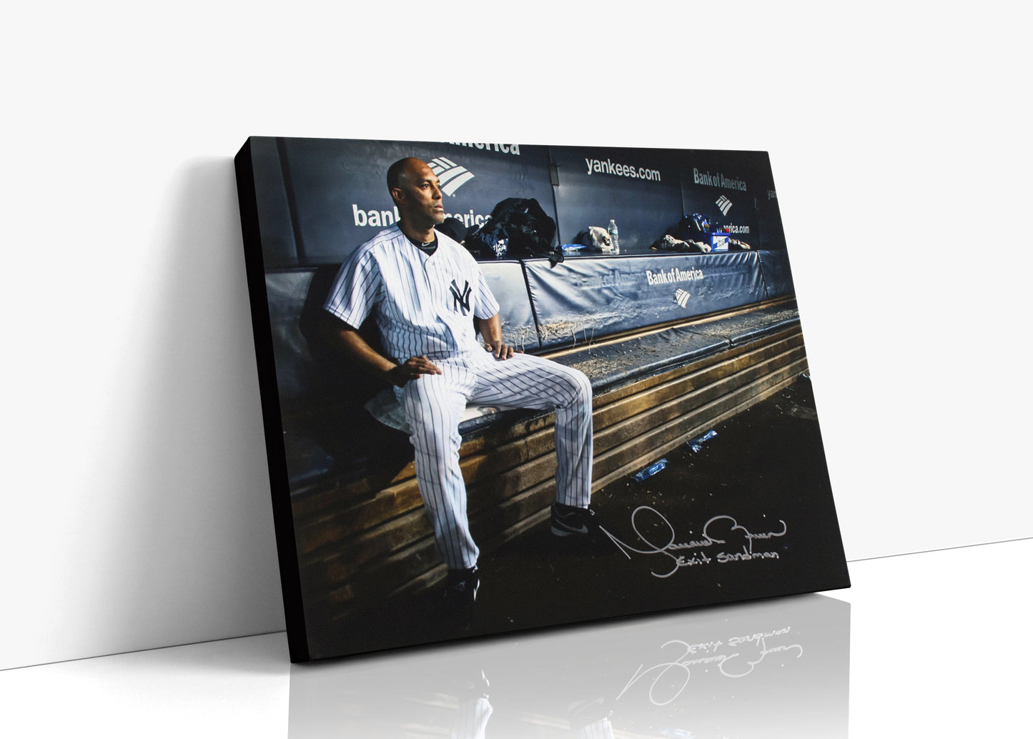 Yankees -Mariano Rivera - Dugout Bench - Signed Exit Sandman