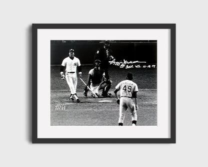 Yankees - Reggie Jackson - At Bat 1977 World Series - Signed 3 HR -   B&W - L&scape
