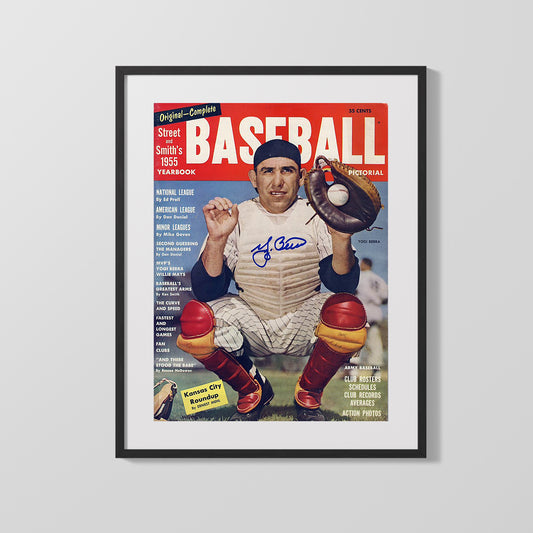 Yogi Berra Autograph Print - 1955 Baseball Pictorial - Yearbook Cover