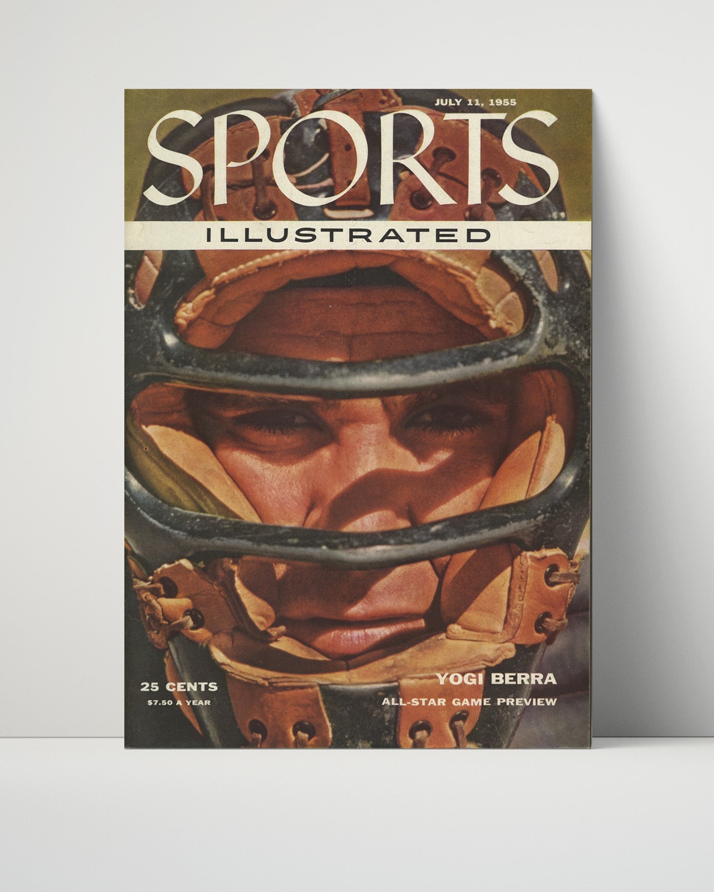 Yogi Berra Autograph SI Poster - All-Star Preview - Behind the Mask