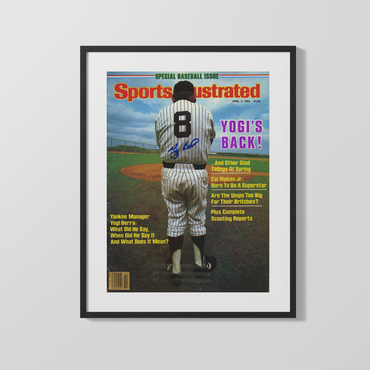 Yogi Berra Autograph SI Print - Yankees Manager 1984 - Yogis Back