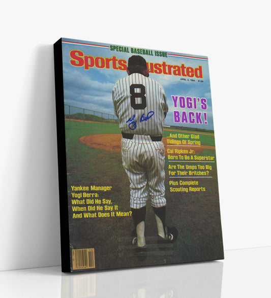 Yogi Berra Autograph SI Print - Yankees Manager 1984 - Yogis Back