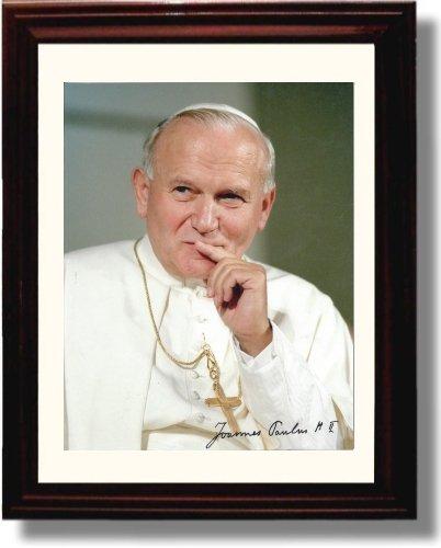 16x20 Framed Pope John Paul II Autograph Promo Print - vintageframedprints.com