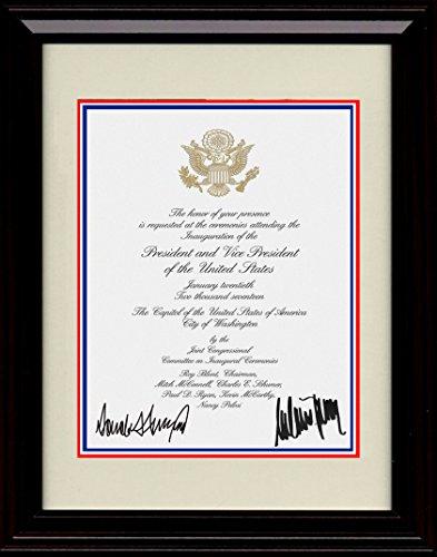 16x20 Framed Presidential Inaugural Invite Autograph Promo Print - Donald and Milenia Trump - vintageframedprints.com