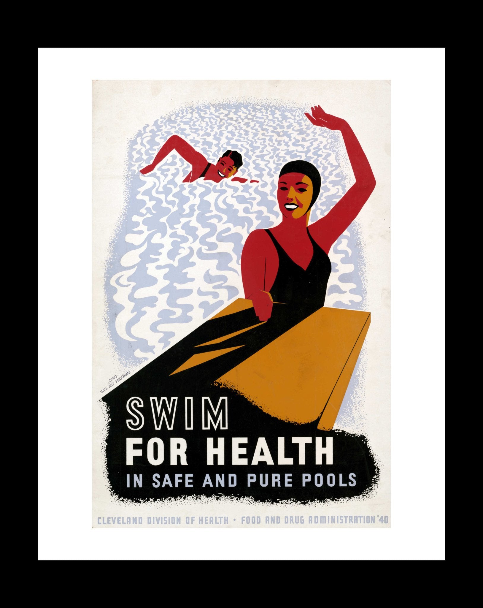 Health & Safety Print:  Swim For Health - vintageframedprints.com