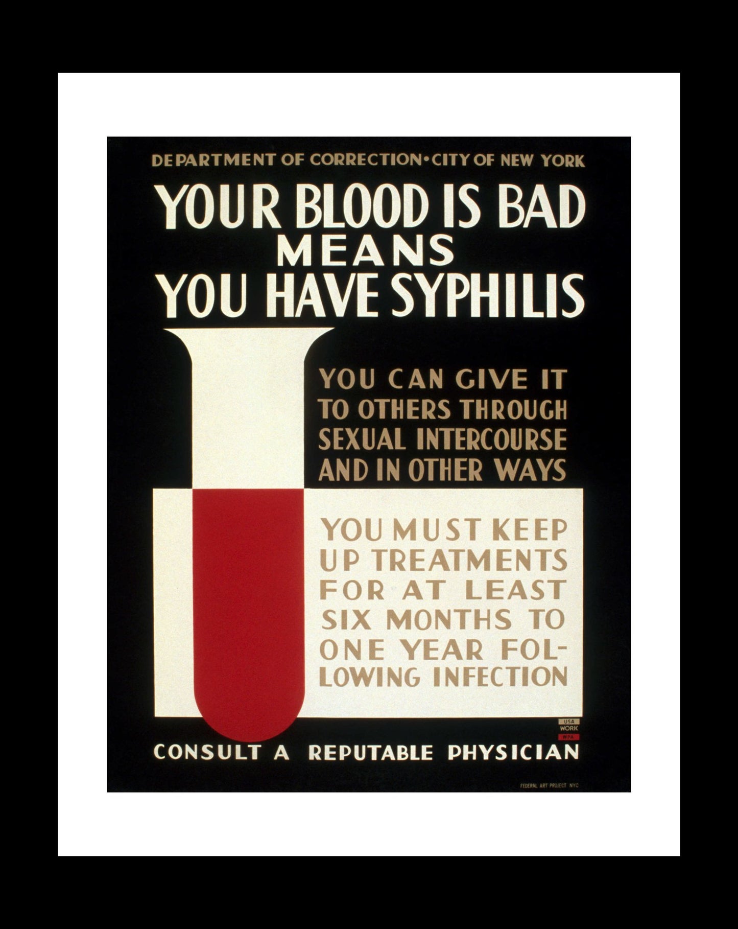 Health & Safety Print:  Your Blood Is Bad - vintageframedprints.com