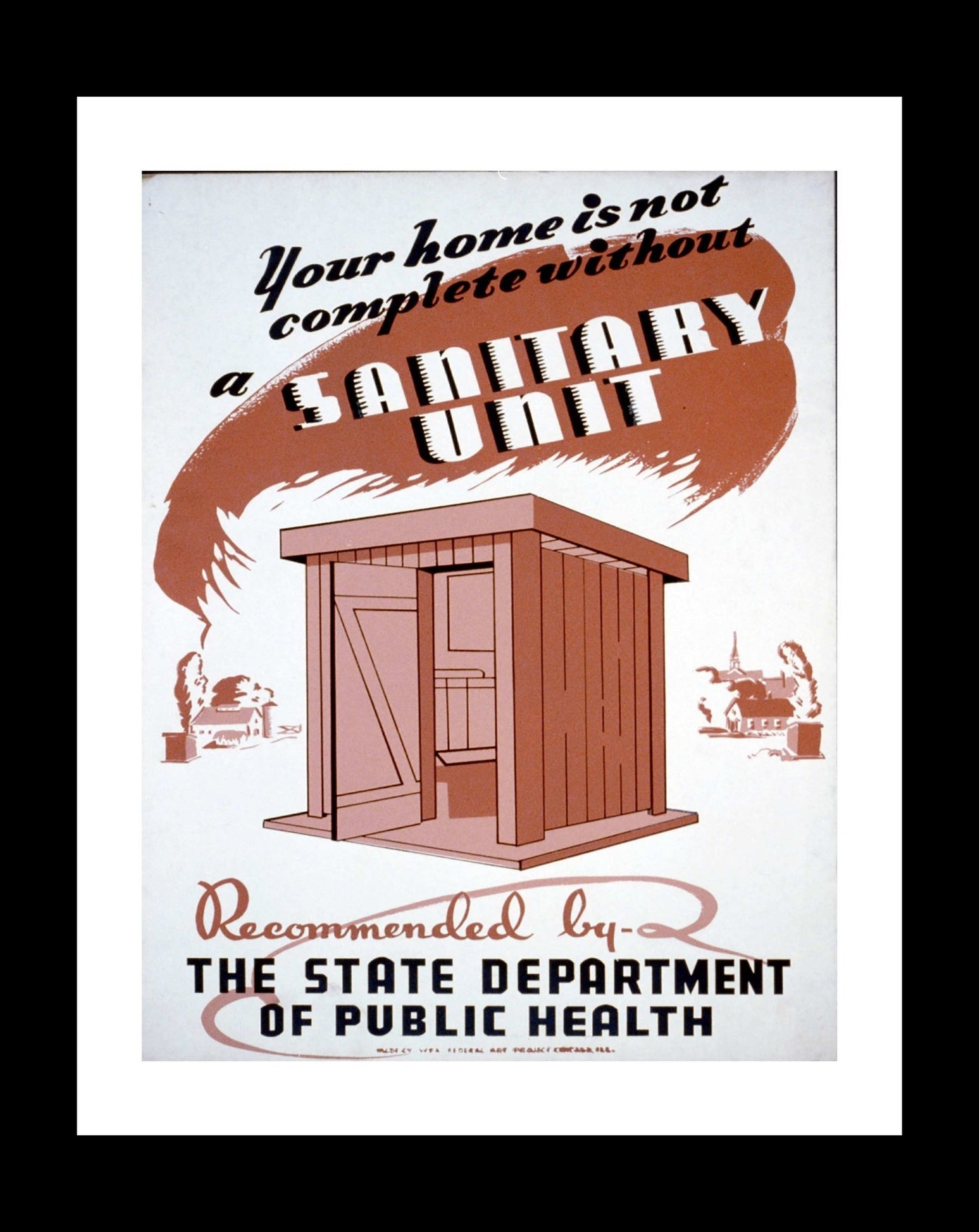 Health & Safety Print:  Your Home Is Not Complete Without a Sanitary Unit! - vintageframedprints.com