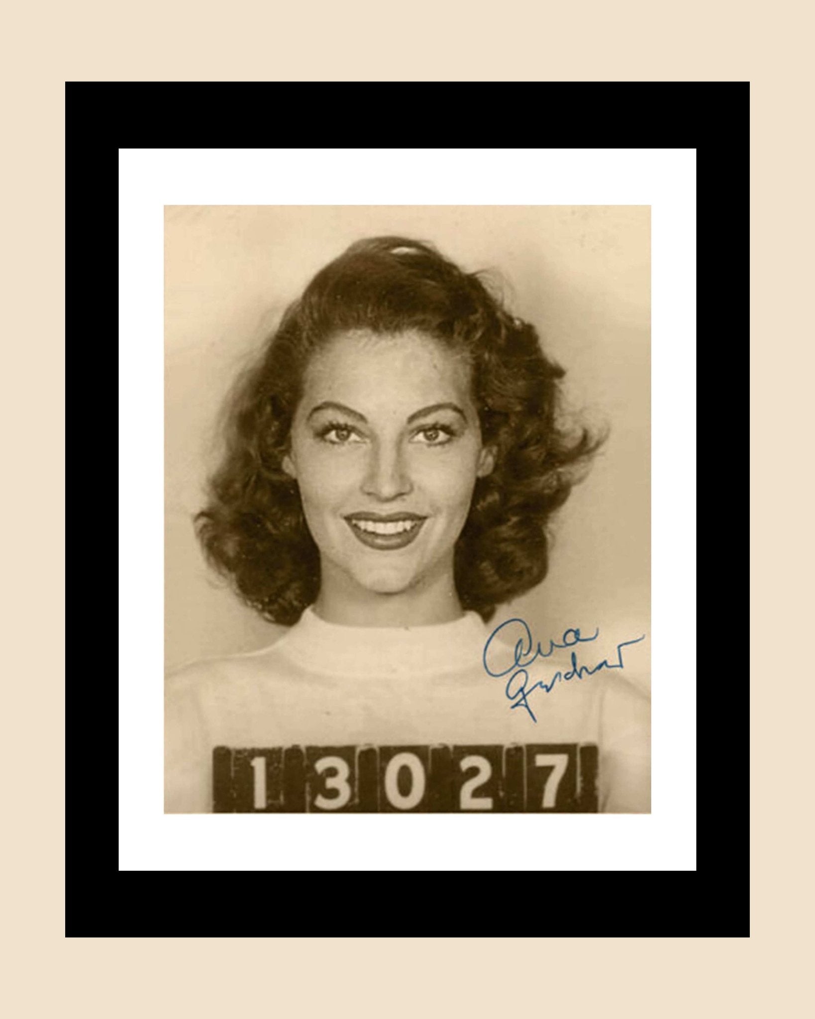 Mugshot Print: Ava Gardner - vintageframedprints.com