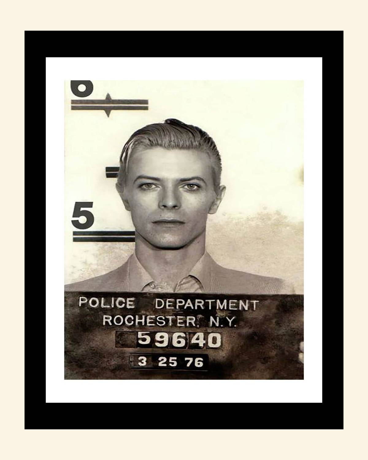 Mugshot Print: David Bowie 1976 - vintageframedprints.com