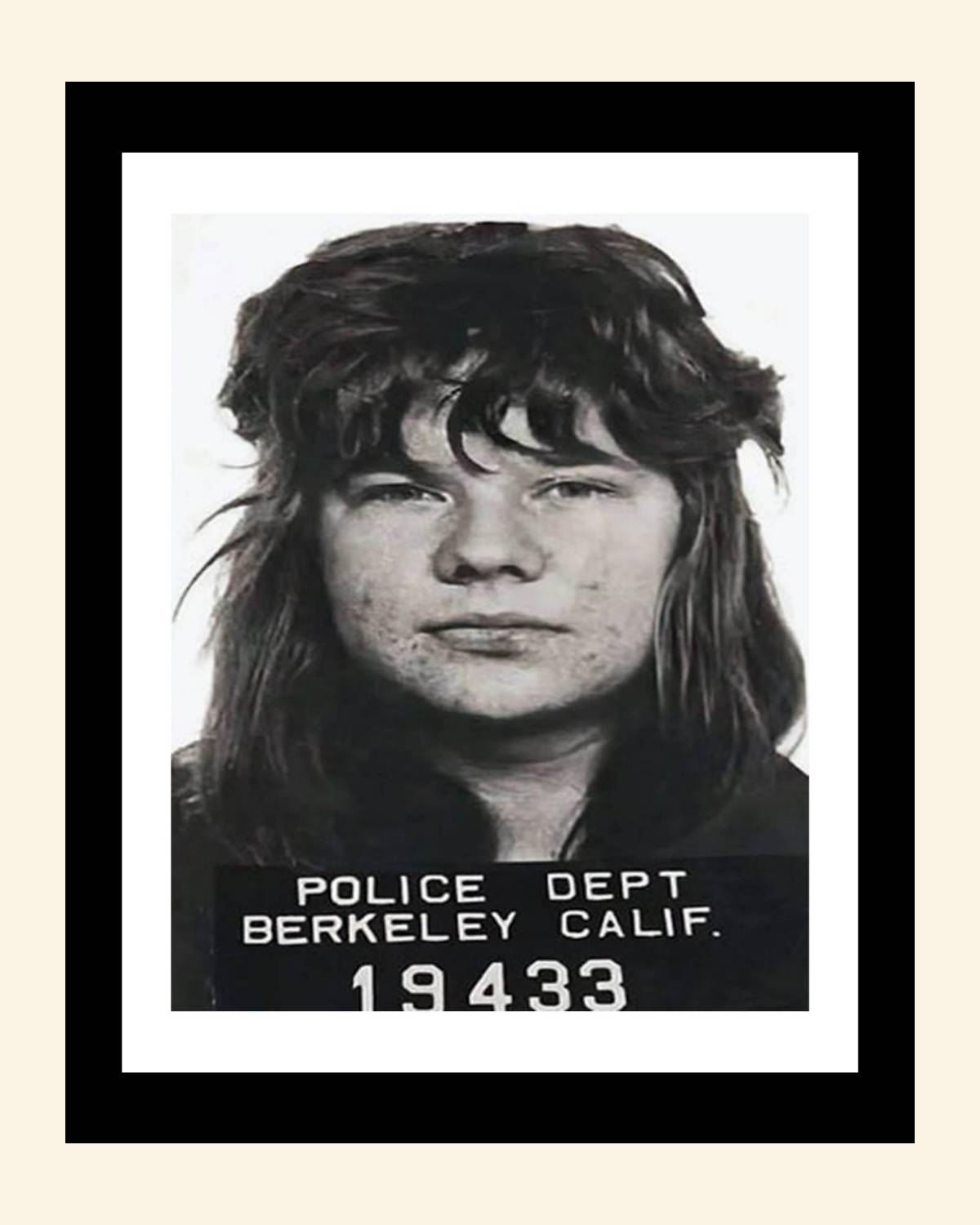 Mugshot Print: Janis Joplin - vintageframedprints.com