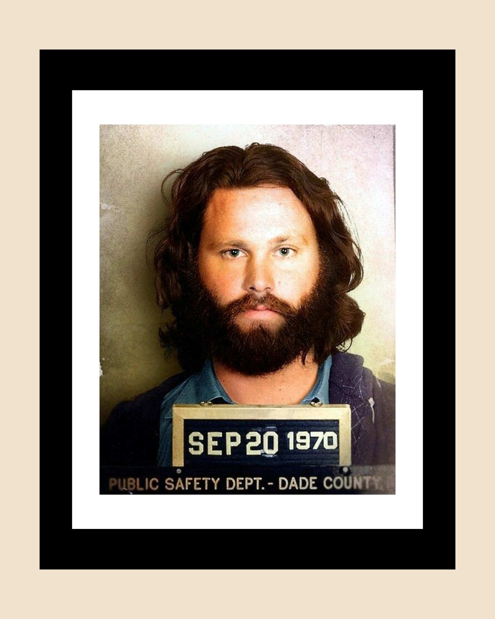 Mugshot Print: Jim Morrison - vintageframedprints.com