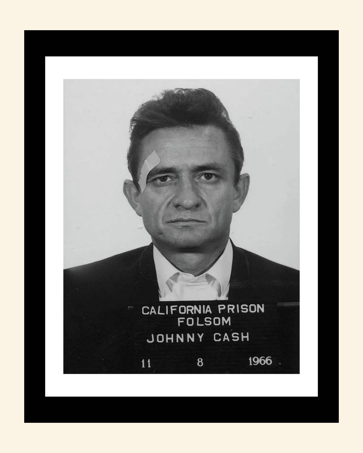 Mugshot Print: Johnny Cash Folsom - vintageframedprints.com