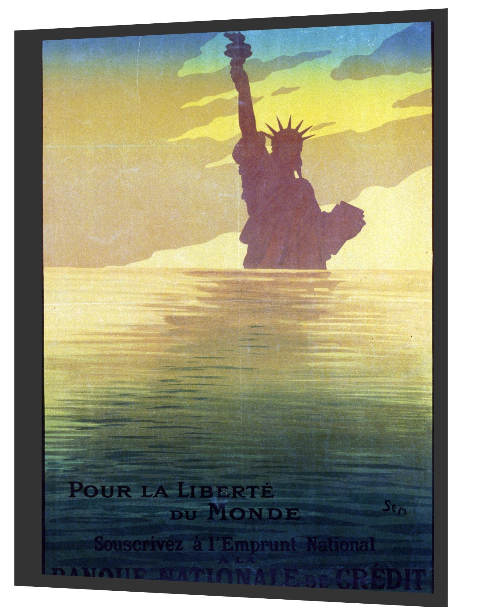 Statue of Liberty Poster Print: "Pour La Liberte Du Monde" - vintageframedprints.com