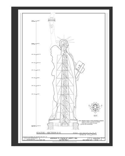 Statue of Liberty Poster Print: "Statue Key" - vintageframedprints.com