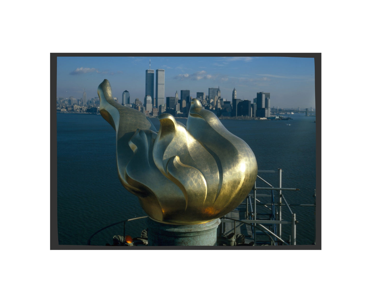 Statue of Liberty Poster Print: "Torch Close Up - New York Skyline" - vintageframedprints.com